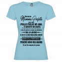 T-shirt personalizzata con scritta non sono una mamma perfetta ma il mio folle figlio mi ama e questo mi basta... colore azzurro