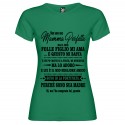 T-shirt personalizzata con scritta non sono una mamma perfetta ma il mio folle figlio mi ama e questo mi basta... colore verde