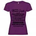 T-shirt personalizzata con scritta non sono una mamma perfetta ma il mio folle figlio mi ama e questo mi basta... colore viola