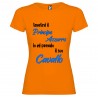 T-shirt personalizzata con scritta tenetevi il principe azzurro io mi prendo il suo cavallo colore arancio