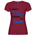 T-shirt personalizzata con scritta tenetevi il principe azzurro io mi prendo il suo cavallo colore bordeaux