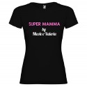 T-shirt personalizzata con scritta super mamma by colore nero