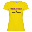 T-shirt personalizzata con scritta super mamma by colore giallo