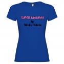 T-shirt personalizzata con scritta super mamma by colore blu royal