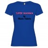 T-shirt personalizzata con scritta super mamma by colore blu royal