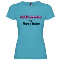 T-shirt personalizzata con scritta super mamma by colore turchese