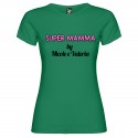 T-shirt personalizzata con scritta super mamma by colore verde