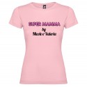 T-shirt personalizzata con scritta super mamma by colore rosa