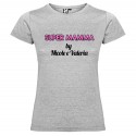 T-shirt personalizzata con scritta super mamma by colore grigio