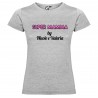 T-shirt personalizzata con scritta super mamma by colore grigio