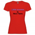 T-shirt personalizzata con scritta super mamma by colore rosso