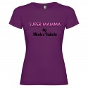T-shirt personalizzata con scritta super mamma by colore viola