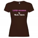 T-shirt personalizzata con scritta super mamma by colore marrone