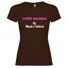 T-shirt personalizzata con scritta super mamma by colore marrone