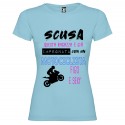 T-SHIRT PERSONALIZZATA QUESTA RAGAZZA È GIÀ IMPEGNATA CON UN MOTOCICLISTA FIGO E SEXY COLORE AZZURRO