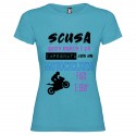 T-SHIRT PERSONALIZZATA QUESTA RAGAZZA È GIÀ IMPEGNATA CON UN MOTOCICLISTA FIGO E SEXY COLORE TURCHESE