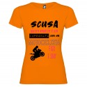 T-SHIRT PERSONALIZZATA QUESTA RAGAZZA È GIÀ IMPEGNATA CON UN MOTOCICLISTA FIGO E SEXY COLORE ARANCIO