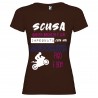 T-SHIRT PERSONALIZZATA QUESTA RAGAZZA È GIÀ IMPEGNATA CON UN MOTOCICLISTA FIGO E SEXY COLORE MARRONE