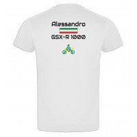 T-Shirt personalizzata DNA MOTO DOPPIA ELICA BIANCO retro