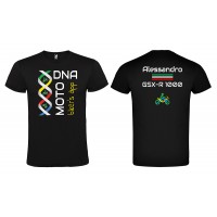 T-Shirt personalizzata DNA MOTO DOPPIA ELICA NERO fronte e retro