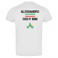 T-Shirt personalizzata DNA MOTO RIDER BIANCO RETRO