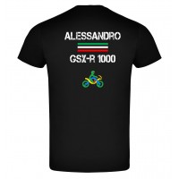 T-Shirt personalizzata DNA MOTO RIDER NERO RETRO