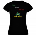 T-Shirt personalizzata donna nero DNA MOTO MISS BIKER retro