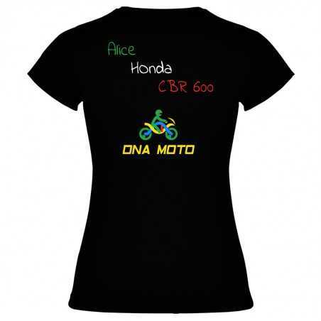 T-shirt Personalizzata Donna Nero DNA Moto Miss Biker