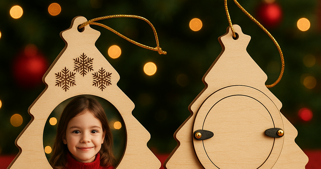 Alberi di Natale personalizzati in legno con foto e nome