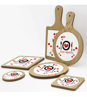 Sottopentola in Ceramica Personalizzato con Bordo in Legno: Stile e Funzionalità Unica